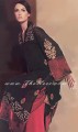 EW6699 Black Crinkle Chiffon Shalwar Kameez