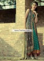 AK6840 Chamoisee Persian Green Sap Green Crinkle Chiffon Banarasi Jamawar Raw Silk Anarkali Dress