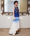 MX7388 Midnight Blue Platinum Crepe Silk Raw Silk Crinkle Chiffon Maxi Dress