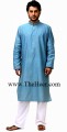 KT722 Moonstone Blue Mixed Cotton Kurta