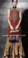 PW6806 Dark Cordovan Crinkle Chiffon Long Kameez