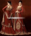 BW6397 Maroon Banarasi Crinkle Chiffon Lehnga