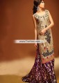 SC6894 Banana Mania Tyrian Purple Raw Silk Banarasi Jamawar Crinkle Chiffon Gharara