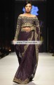 SR6631 Dark Byzantium Raw Silk Banarasi Crinkle Chiffon Saree