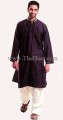 KT704 Dark Eggplant Polyster Cotton Kurta