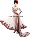 AK6752 Offwhite Crinkle Chiffon Anarkali Style