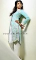 EW6488 Pale Robin Egg Blue Crinkle Chiffon Long Length Shirt