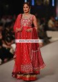 SC7447 Persian Red Maroon Banarasi Crinkle Chiffon Banarasi Jamawar Sharara