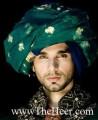 TB411 Dark Green Banarasi Jamawar Turban