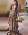 BW6403 Dark French Beige Palatinate purple Crinkle Chiffon Sharara