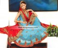 BW233 Turquoise & Red Gharara