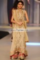 BW7676 Burlywood Fire Red Crinkle Chiffon Banarasi Jamawar Sharara