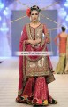 BW7232 Deep Carmine Burgundy Crinkle Chiffon Banarasi Jamawar Gharara