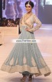 AK6153 Almond Moonstone Blue Raw Silk Crinkle Chiffon Anarkali