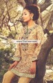 PW6774 Fawn Banarasi Jamawar Self Design Jamawar Crinkle Chiffon Party Dress