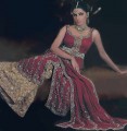 BW6692 Dark Ecru And Burgundy Banarsi jamawar Lehenga