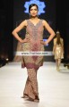 PW6638 Chestnut Crinkle Chiffon Raw Silk Party Dress