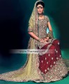 BW6407 Dark Burgundy Crinkle Chiffon Gharara