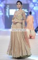 MX6073 Khaki Dull Gold Light Chestnut Crinkle Chiffon Crep Silk Banarasi Crinkle Chiffon Angrakha Maxi