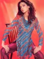 PW181 Turquoise and Maroon Party Wear