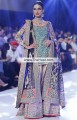BW6678 Teal Off White Duke Blue Crinkle Chiffon Banarasi Jamawar Gharara