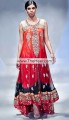 AK7992 Carmine Pink Crimson Glory Black Crinkle Chiffon Banarasi Jamawar Raw Silk Maxi Dress