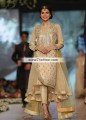 PW7316 Navajo White Olive Crinkle Chiffon Banarasi Jamawar Party Dress