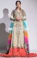 BW7343 Beige Camouflage Green Tomato Multicolor Banarasi Crinkle Chiffon Banarasi Jamawar Gharara