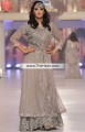 AK6612 Grullo Raw Silk Crinkle Chiffon Lace Fabric Anarkali Lehenga Dress