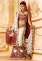 BW80 Off-white & Maroon Lehenga