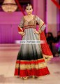 AK7555 Battleship Gray Light Gray Boston University Red Crinkle Chiffon Banarasi Crinkle Chiffon Anarkali Pishwas