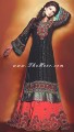 SC6442 Black Crinkle Chiffon Lehenga