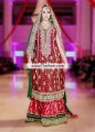 BW7495 Carmine Crimson Green Banarsi jamawar Banarasi Crinkle Chiffon Sharara