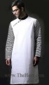 KT730 Black And White Cotton Kurta
