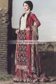 BW7858 Dark Champagne Falu Red Dark Scarlet Crinkle Chiffon Velvet Banarasi Jamawar Sharara