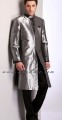 SW486 Davy's Gray Shiny Raw Silk Sherwani
