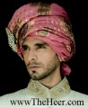 TB410 Pink Banarasi Jamawar Turban