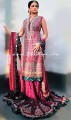 BW6615 Black, Deep Peach & Persian Orange Velvet & Crinkle Chiffon Sharara
