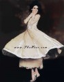 AK6721 Tan Crincle Chiffon Anarkali Style