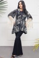 MSW004 Black Silk 4 Piece Stitched Suit