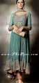 AK6916 Light Teal Crinkle Anarkali Style