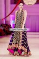 AK7525 Purple, Maroon Magenta Crinkle Chiffon Raw Silk Anarkali Gown