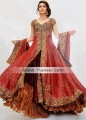 BW6180 Ruddy Brown & Dark Sienna Crinkle Chiffon Sharara