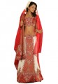 BW79 Maroon & Off White Lehenga
