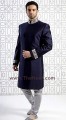 SW462 Dark Persian Indigo Raw Silk Sherwani