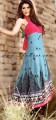 AK6814 Maya Blue Crinkle Chiffon Anarkali Style