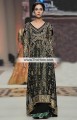 SC6953 Black Sacramento State Green Crinkle Chiffon Velvet Banarasi Jamawar Sharara