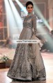 MX6567 Platinum Crinkle Chiffon Banarasi Jamawar Wedding Maxi Lehenga 