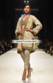 PW6637 Off White Vegas Gold Light Khaki Crinkle Chiffon Raw Silk Party Dress