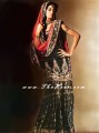 BW232 Dark Bottle Green & Red Gharara